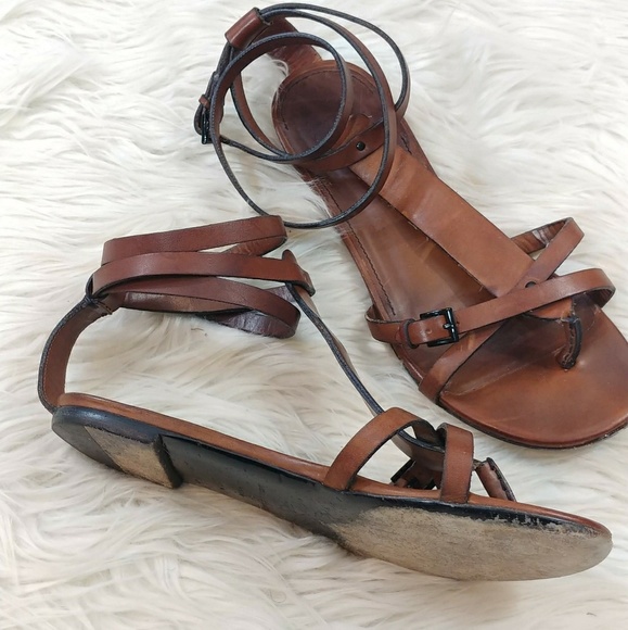 Burberry Shoes - BURBERRY LEATHER GLADIATOR SANDALS SZ 7.5